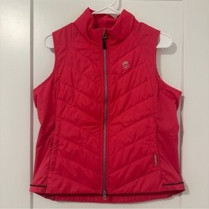 Tempo Equestrian Outerwear Bright Pink Zippered Down Vest Size Large